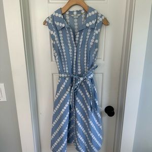 Boden Blue Polka Dot Women’s dress size 6L with pockets